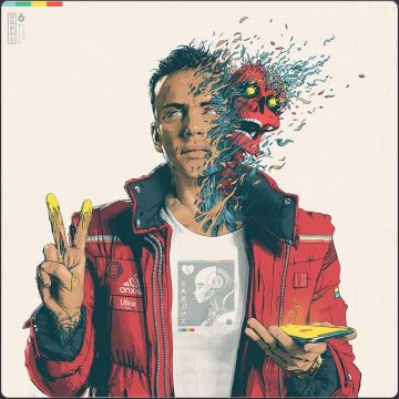The red jacket worn by the Logic on the cover of "Confession of a dangerous mind"