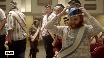 Printed sweater worn by Sean 'Dud' Dudley (Wyatt Russell) in Lodge 49 (Season 1)