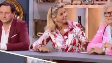 La chemise imprimée de Caroline Margeridon dans l'émission Affaire conclue
