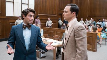 Blue jacket worn by Ted Bundy (Zac Efron) in Ex­tremely Wicked, Shock­ingly Evil and Vile