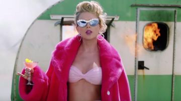 Silver sunglasses with strass worn by Taylor Swift as seen in her official music video You Need To Calm Down