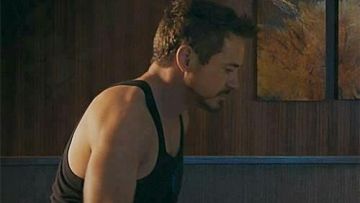 Black tank top worn by Tony Stark (Robert Downey Jr.) as seen in Iron Man 3