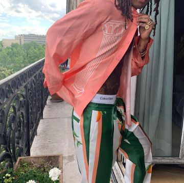 The pants green white orange Swae Lee on his account Instagram @swaelee