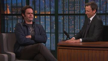 Bleu Blouson porté par Bill Hader sur le Late Night with Seth Meyers