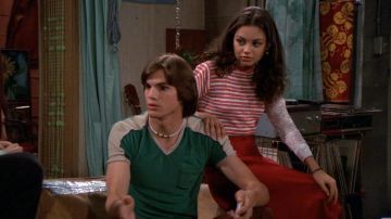 Stripped pink & white top worn by Jackie Burkhart (Mila Kunis) on That 70s Show (S02E03)