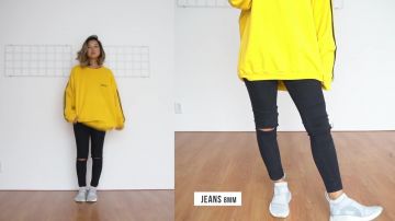 Ripped jeans skinny porté par Clothesnbits comme on le voit dans la vie Quotidienne Uni Tenues vidéo YouTube