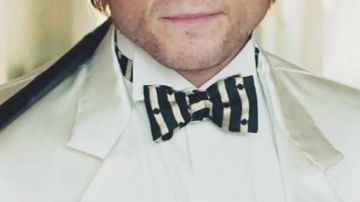 Black and gold bow-tie worn by Taron Egerton in Rocketman