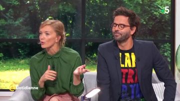 Blusa verde usada por Maya Lauqué en el espectáculo La Quotidien del 12 de septiembre de 2019