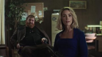 Blue dress worn by Doris Dearie (Abigail Spencer) in Reprisal Season 1