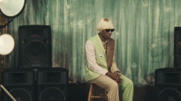 Color Block Blazer jacket and Pants Suit in Pastel worn by Tyler, The Creator in I THINK