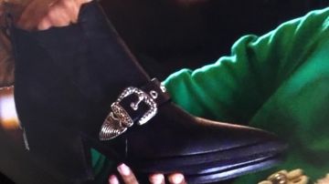 The black boots with strap worn by Abby Sutton Katerina Graham in the movie the Holiday Calendar