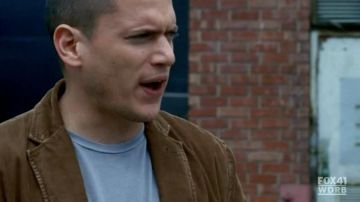 La veste en cuir en velours marron de Michael Scofield (Wentworth Miller) dans Prison Break (S04E03)