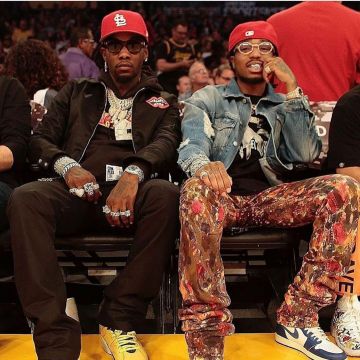 Le jean imprimé porté par Quavo sur le compte Instagram Instagram @offsetyrn
