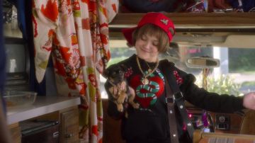 Gucci Black Snake Hoodie worn by AJ Douglas (Izzy G.) as seen in AJ and the Queen (S01E07)