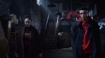 Black Denim Manteau porté par Geoff Allen (Gabriel Darku) en octobre Faction (S01E07)
