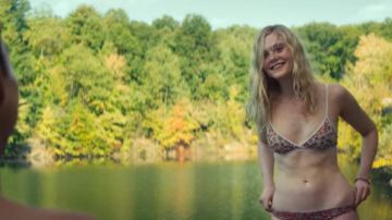 Triangular floral bralette worn by Violet Markey (Elle Fanning) as seen in All the bright places