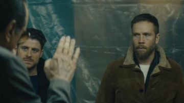 Suede fur jacket worn by Jackie (Mark Webber) as seen in Clover