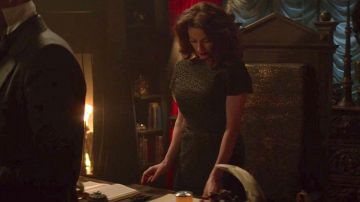 Black Flower Dress worn by Mary Wardwell (Michelle Gomez) in Chilling Adventures of Sabrina (S01E03)