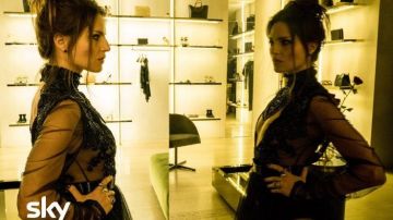 Vestido usado por Azzurra Avitabile (Ivana Lotito) como se ve en Gomorra (Temporada 4 Episodio 5)