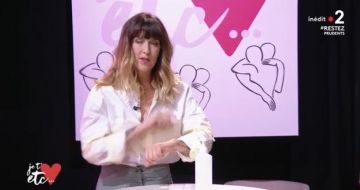 La chemise  portée par Daphné Bürki dans l'émission Je t'aime etc... le 12 mai 2020