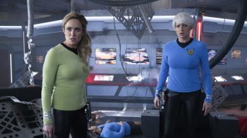 Blue Sweater  worn by Ava Sharpe (Jes Macallan) in DC's Legends of Tomorrow (S05E14)