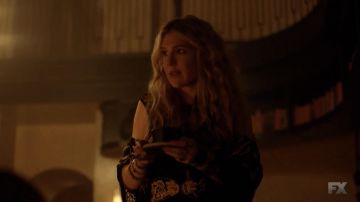 Gold Embroidered Black Belt worn by Misty Day (Lily Rabe) in American Horror Story (S08E05)