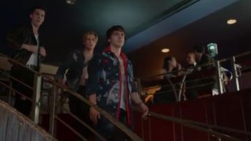 Long cloud coat worn by Luke Patterson (Charles Gillepsie) in Julie and the Phantoms (Season 1 Episode 4)