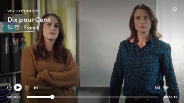 Chemisier léopard bleu de Andréa Martel (Camille Cottin) dans Dix Pour Cent (S04E02)