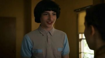 Tan and blue polo worn by Mike Wheeler May Sarton in Stranger Things