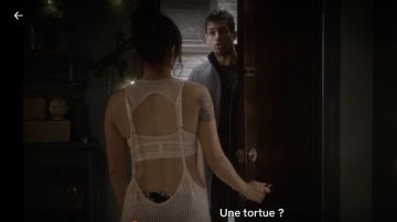 Negligee / nightie transparent flesh color of Cassidy Barrett (Daniella Pineda) in WHAT / IF (S01E08)