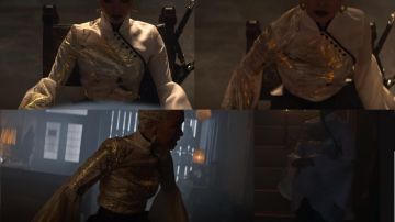 Chemisier en satin blanc à arbre doré et manches cloche de Prudence Night (Tati Gabrielle) dans Chilling Adventures of Sabrina