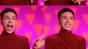 Red velvet turtleneck; Turtleneck in red velor worn by Aquaria in RuPaul's Drag Race