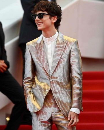 The silver blazer worn by Timothée Chalamet during the 2021 Cannes film festival
