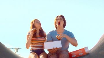 Multicolor striped tee worn by Elle Evans (Joey King) as seen in The Kissing Booth 3