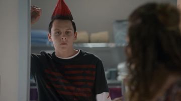 Double sleeves hoodie worn by Eli 'Hawk' Moskowitz (Jacob Bertrand) in Cobra Kai TV series (S03E03)