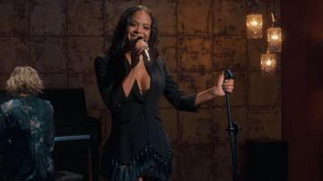 Blazer Dress with Tassels worn by Erica Wilson (Christina Milian) in Resort to Love movie