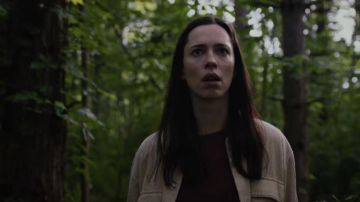 Corduroy cardigan jacket worn by Beth (Rebecca Hall) as seen in The Night House movie
