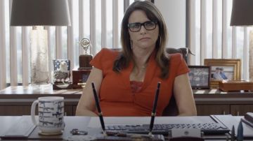 Orange dress worn by Trish (Amy Landecker) as seen in The Premise wardrobe (Season 1 Episode 2)