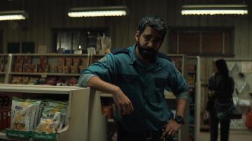 Black watch worn by Sheriff Hassan (Rahul Kohli) as seen in Midnight Mass TV series (Season 1 Episode 4)