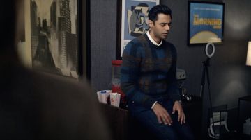 Plaid wool sweater worn by Eric (Hasan Minhaj) as seen in The Morning Show (S02E02)