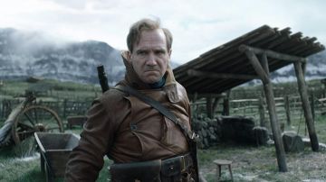 Brown Leather jacket worn by Duke of Oxford (Ralph Fiennes) as seen in The King's Man movie outfits