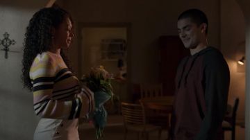 Pull rayé porté par Monse Finnie (Sierra Capri) comme on le voit dans Sur Mon Bloc de la série TV garde-robe (Saison 4 Épisode 9)