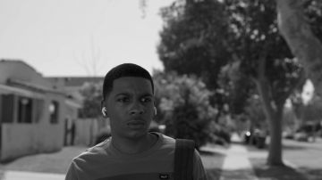 HUF t-shirt worn by Jamal Turner (Brett Gray) as seen in On My Block TV show wardrobe (Season 4 Episode 2)