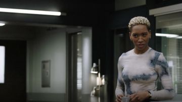 Tie and Dye top worn by Dr. Simone Tyler (Genesis Lynea) as seen in Silent Witness TV show wardrobe (Season 24 Episode 9)