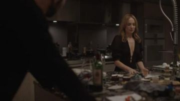 Black dress worn by Angela Black (Joanne Froggatt) as seen in Angela Black TV series wardrobe (Season 1 Episode 1)