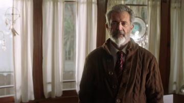 Brown cardigan worn by Mel Gibson as seen in Dangerous movie outfits