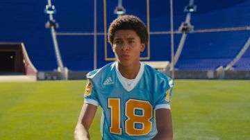 Adidas Light Blue Jersey worn by Young Colin Kaepernick (Jaden Michael) as seen in Colin in Black & White (S01E06)