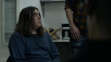 Blue Long Tee worn by Silas Plaskett (Hal Cumpston) as seen in The Walking Dead: World Beyond Tv series wardrobe (Season 2 Episode 5)