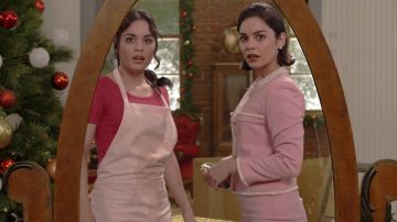 The whole pink suit worn by Lady Margaret / Stacy de Novo (Vanessa Hudgens) in The Princess of Chicago