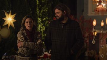 Printed cardigan worn by Gail (Julie Bowen) as seen in Mixtape movie